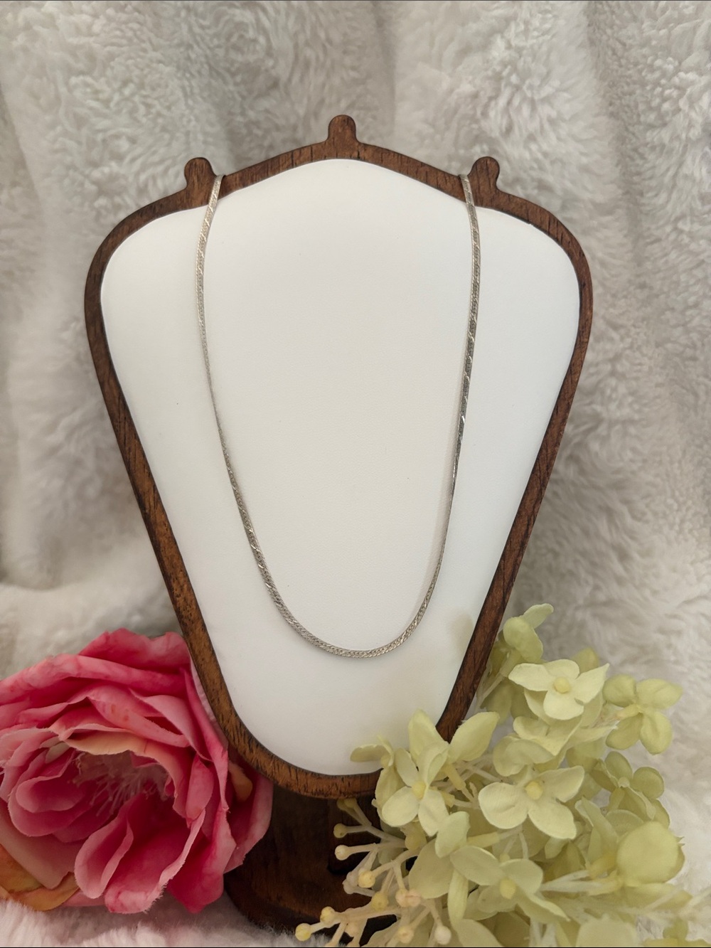 30 inch 925 Silver Herringbone Necklace - Silver